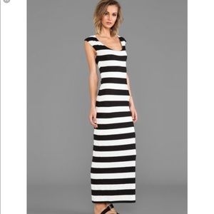 MM Couture stripe maxi with open back